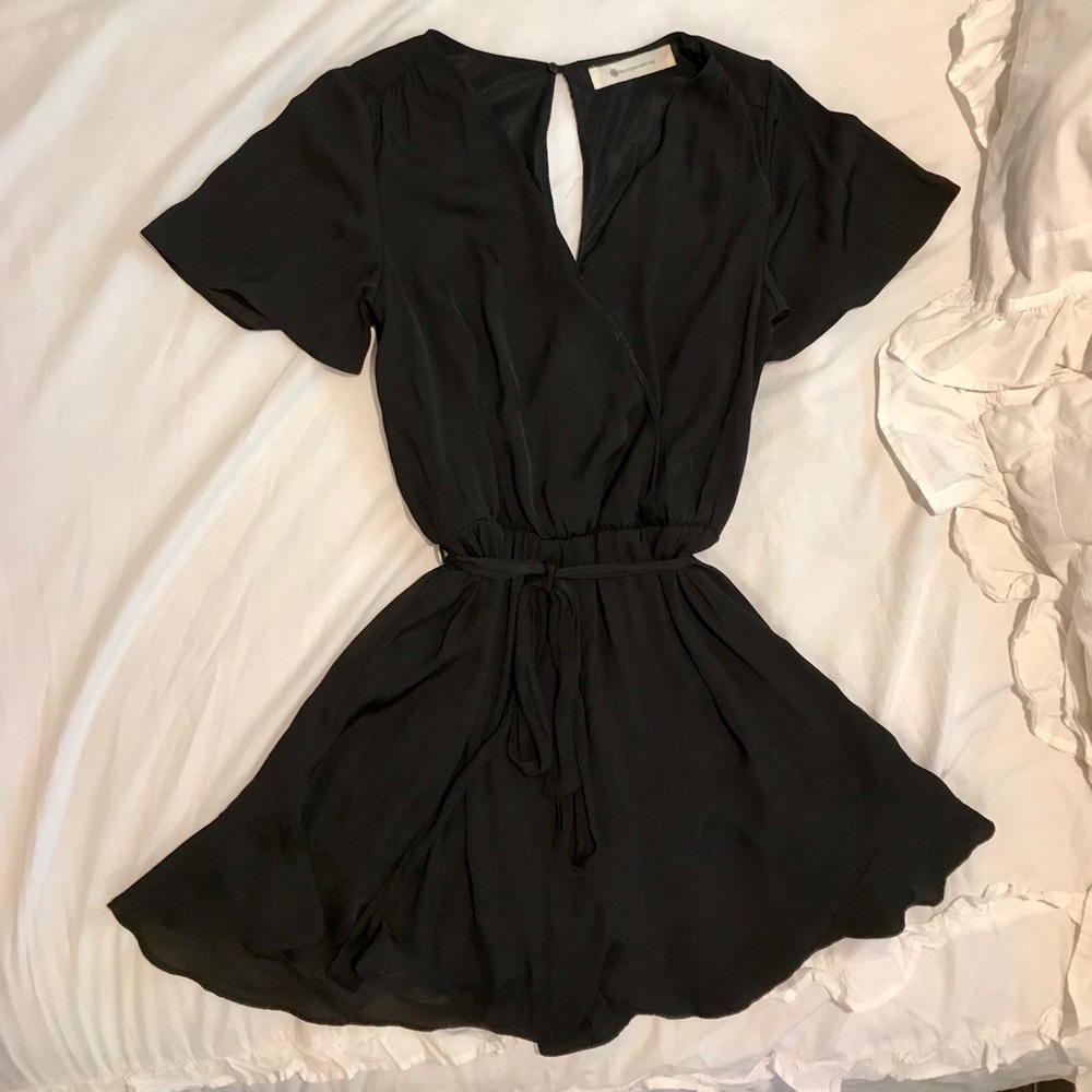 Black silk romper